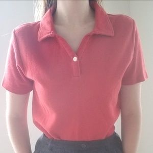 Liz Claiborn Lizsport Vintage Red Collared Shirt